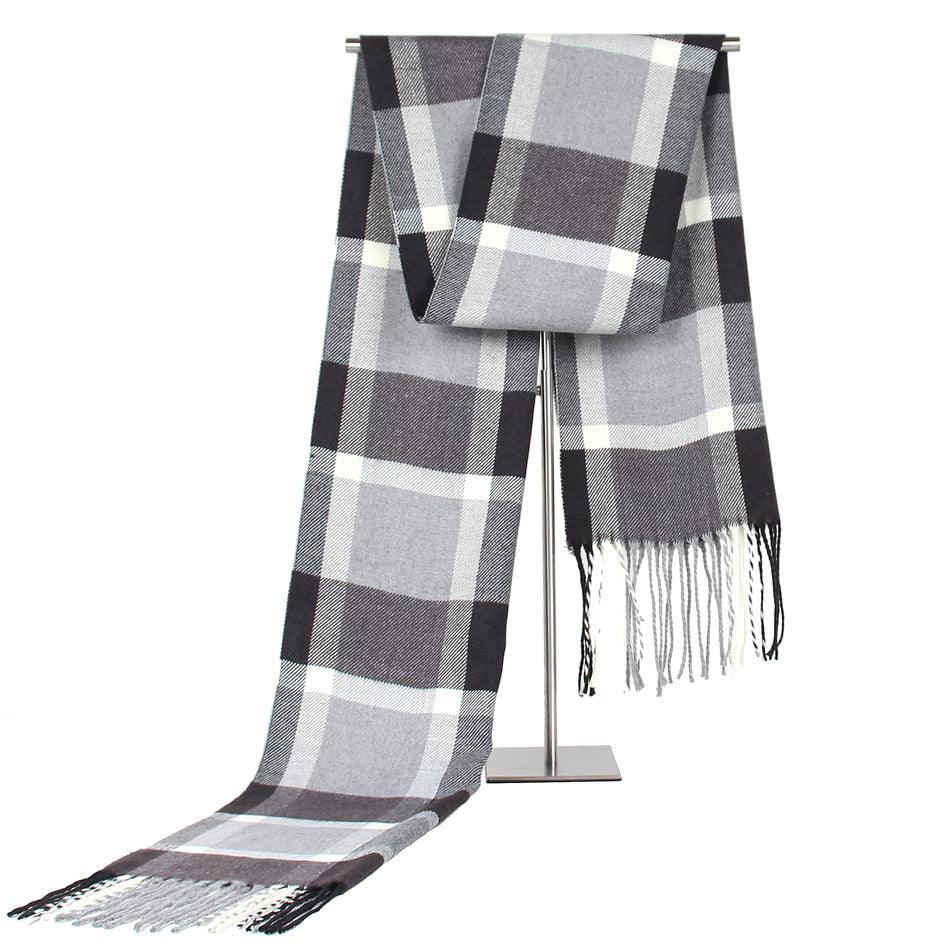 Men's Fashion Casual Plaid Artificial Cashmere Scarf - Nioor