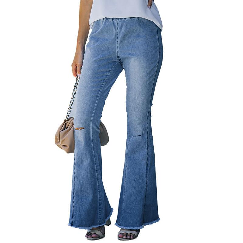 Jeans Women's European And American High Waist Elastic Waist Head - Nioor