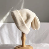 Draping Rabbit Ears Wool Hat - Nioor