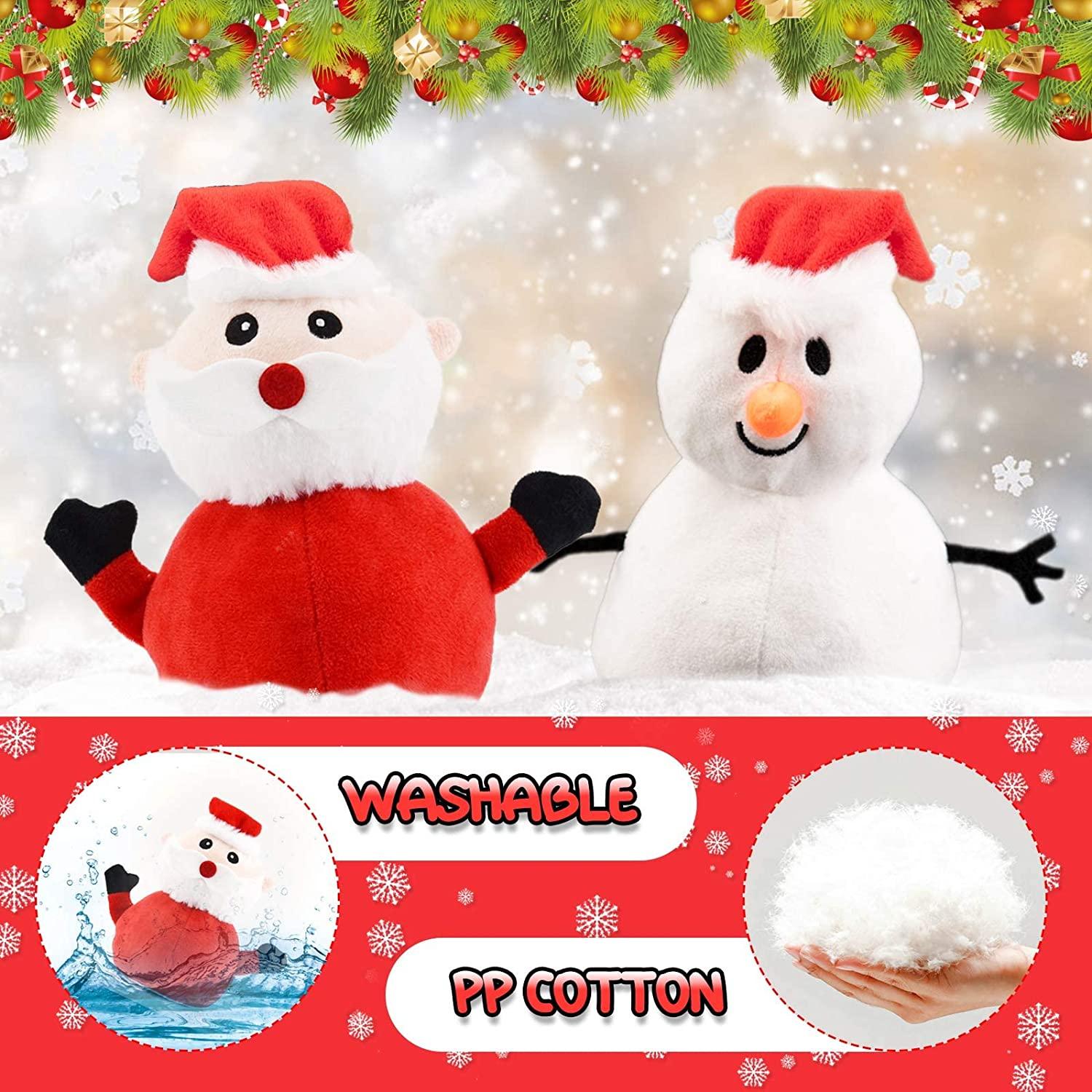 Santa Plush Snowman Plush Toy Reversible Christmas Santa Claus Double Side Stuffed Plushie Soft Doll New Year Birthday Gift for Kids Amazon Platform Banned - Nioor