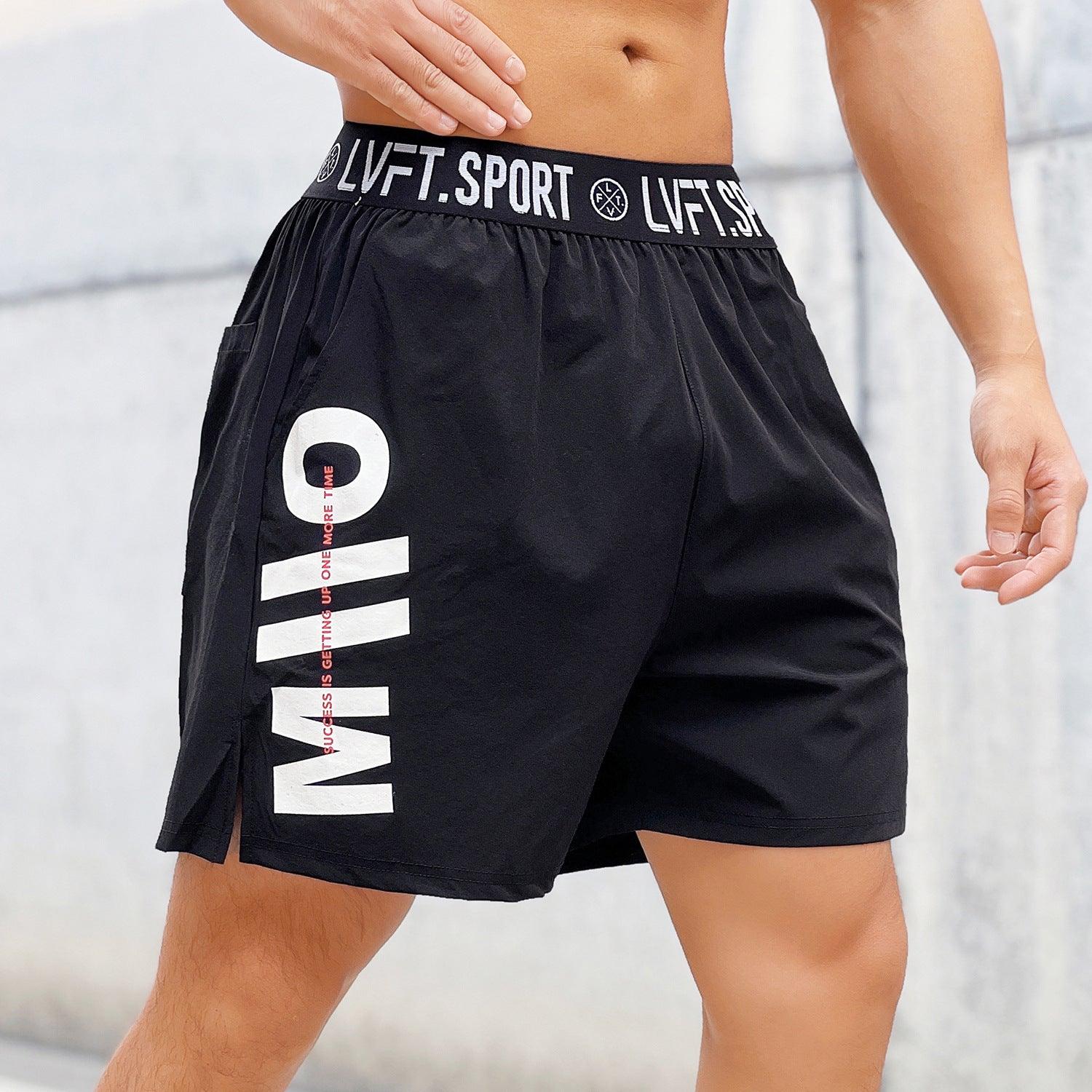 American Summer Workout Men's Shorts Sports Basketball Outdoor Exercise Loose Breathable Quick-drying Thin Elastic Pants - Nioor