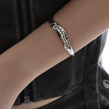 Metal Stitching Personalised Unisex Style Premium Bracelet