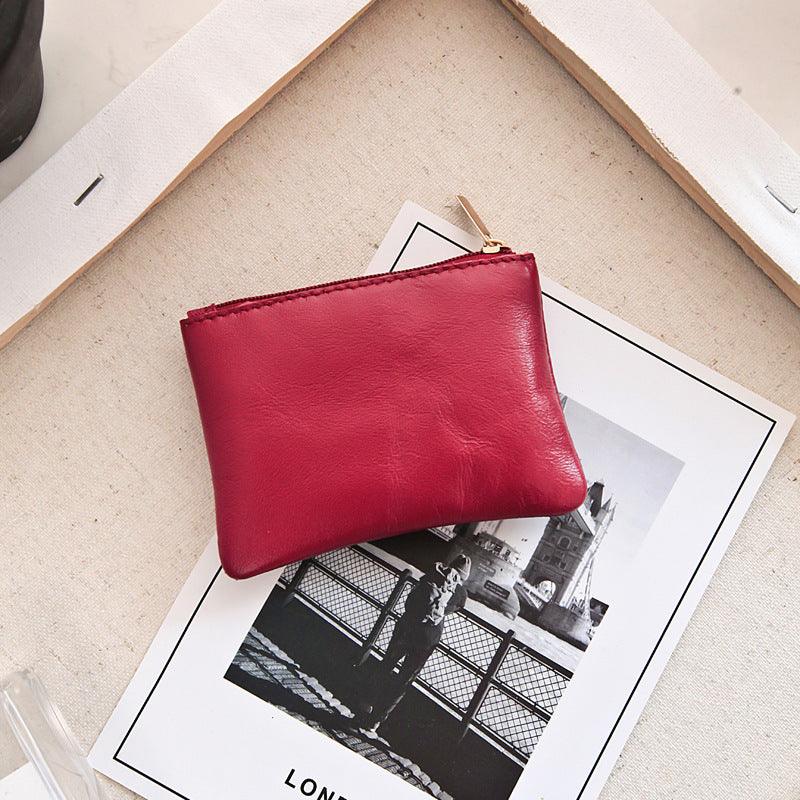 new small sheepskin leather purse wallet bank card set mini small coin pouch to fight a lot of supply - Nioor