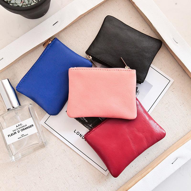 new small sheepskin leather purse wallet bank card set mini small coin pouch to fight a lot of supply - Nioor