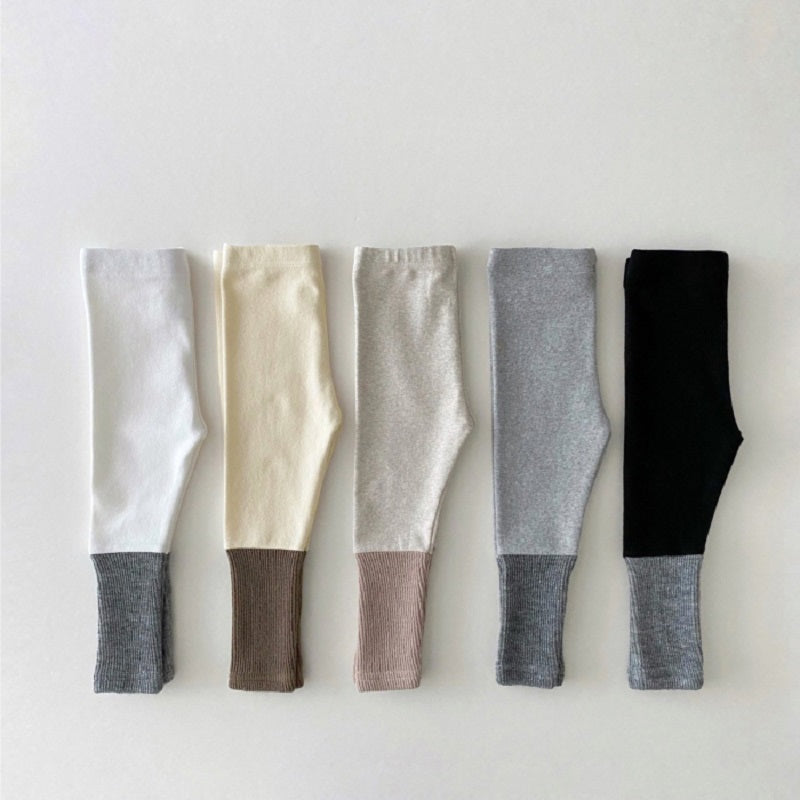 Girls' Cotton Stretch Color Matching Leggings