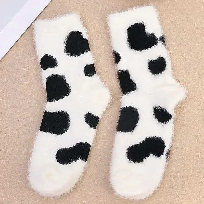 Women's Cow Spot Warm Floor Socks - Nioor