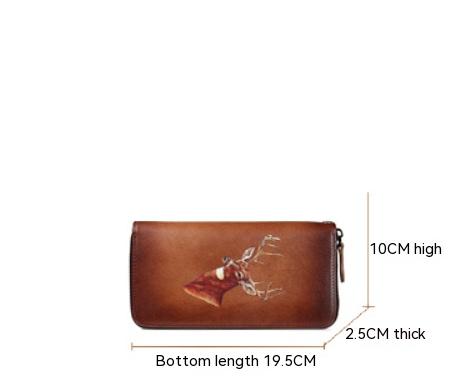 Women's Retro Real Leather Zipper Wallet