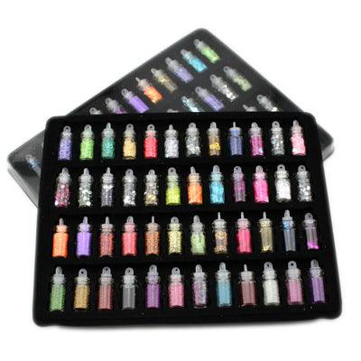 48 In One Nail Jewelry Set Nail Sequins Powder DIY Handmade Toy Material 11x22mm - Nioor