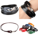 Retro Leather Bracelet 3-ring Winding Leather Hand Strap Hook Wrist Strap Metal Hook Buckle