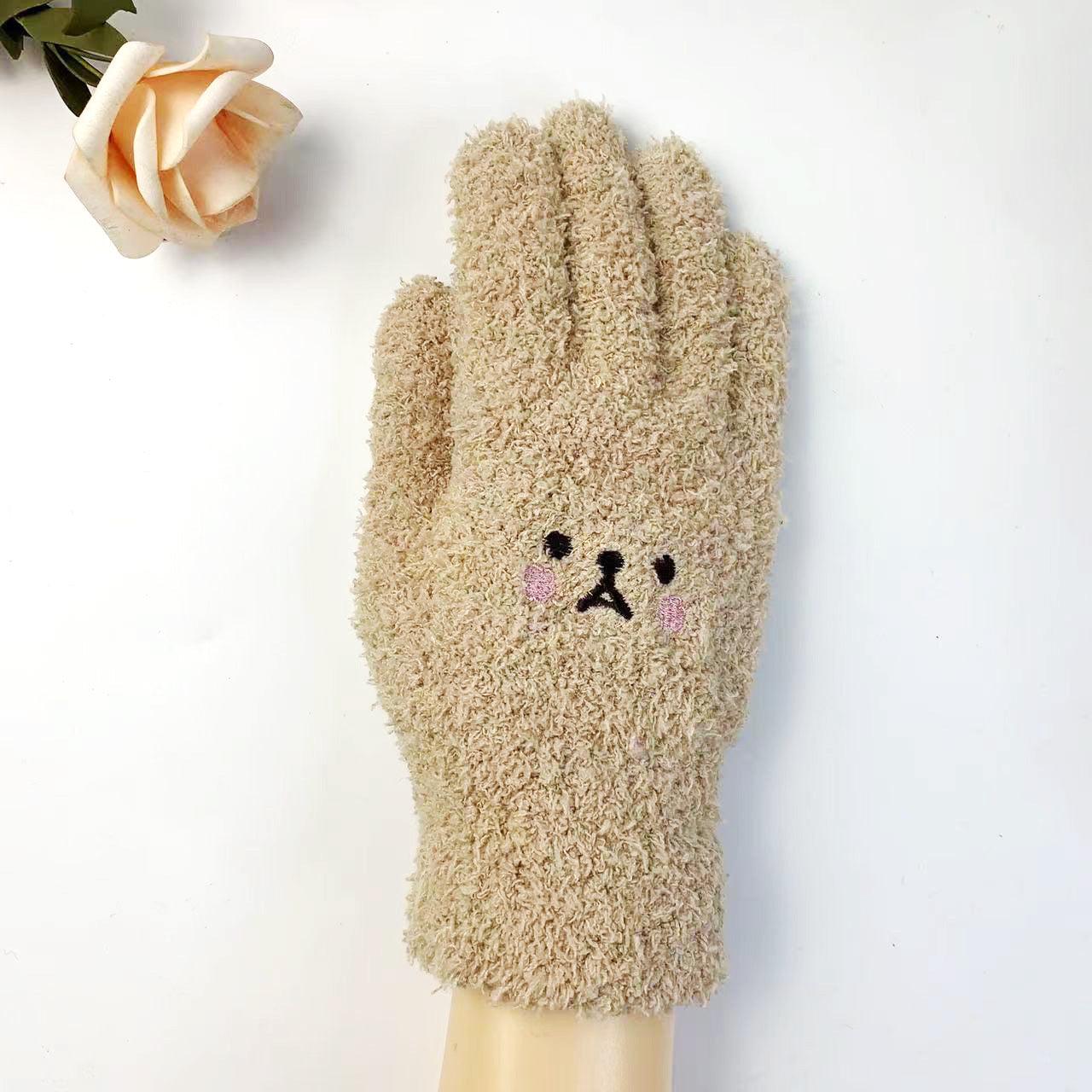 Warm Lady Winter Knitting Plush Gloves - Nioor