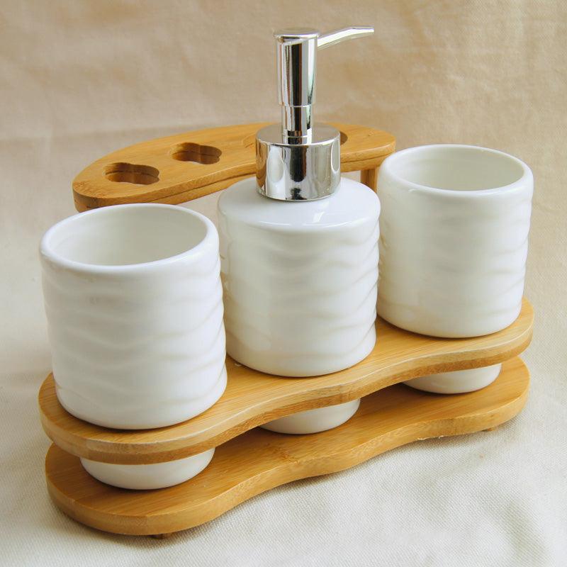 Bathroom Accessories Set Soap Dispenser/Toothbrush Holder/Tumbler - Nioor