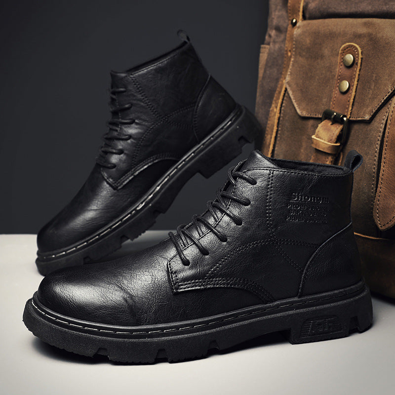 Vintage Fashion Motorcycle Boots Male Trend