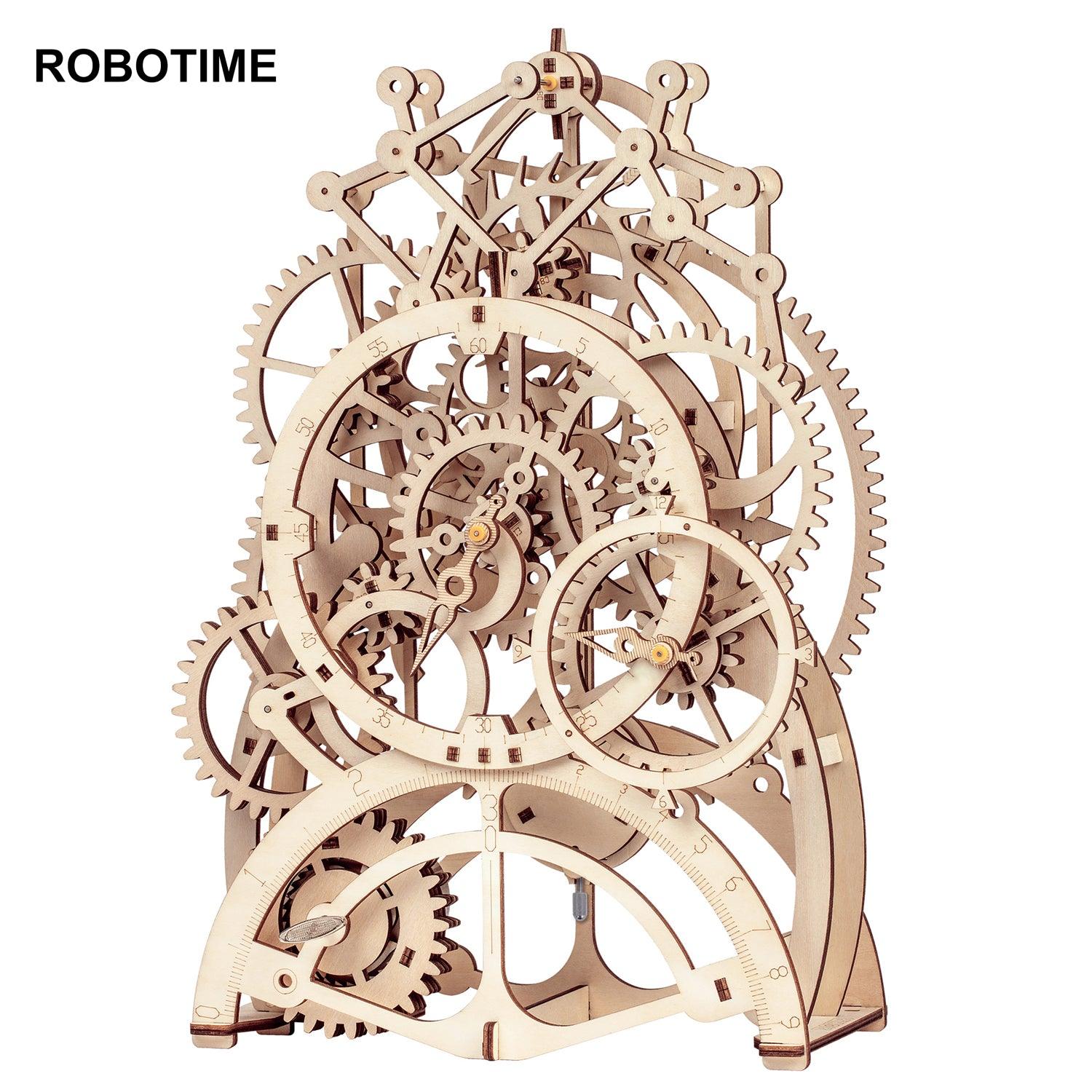 Robotime Rokr Pendulum Clock 170 Pcs 3D Wooden Puzzle Toys Building Block Kits Assembly Gifts For Children Adults Dropshipping - Nioor