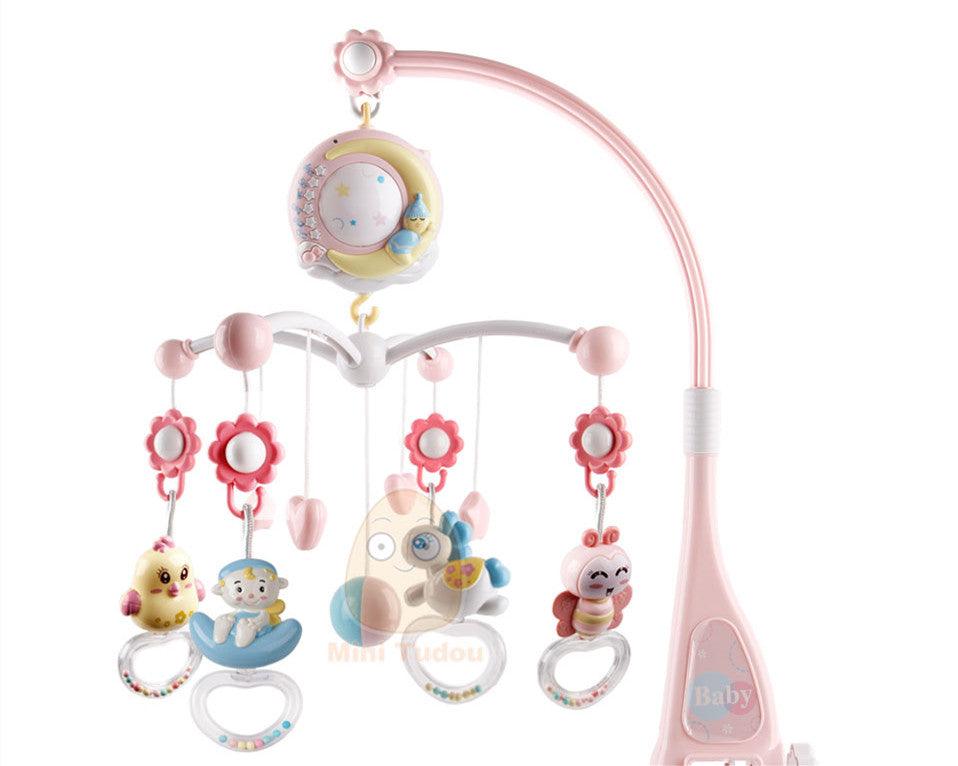 Baby Rattles Crib Mobiles Toy Holder Rotating Mobile Bed Bell Musical Box Projection Newborn Infant Baby Boy Toys - Nioor