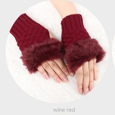 Thermal Women's Half Finger Polyester Gloves - Nioor