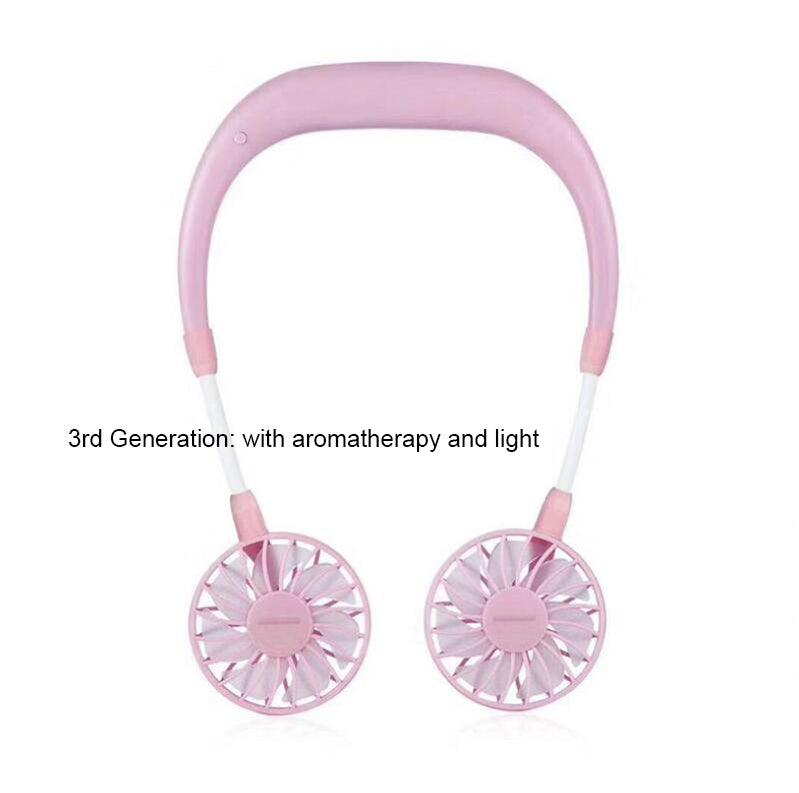 2nd / 3rd Gernation - Charging portable lazy fan student desktop fan hanging neck fan - Nioor