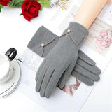 Deerskin Velvet Velvet Gloves Autumn And Winter Warm Essential Gloves Women's Riding Gloves - Nioor