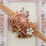 Rose sequin bow headband