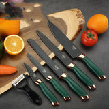 Cleaver Knife Set Kitchen Green Handle - Nioor