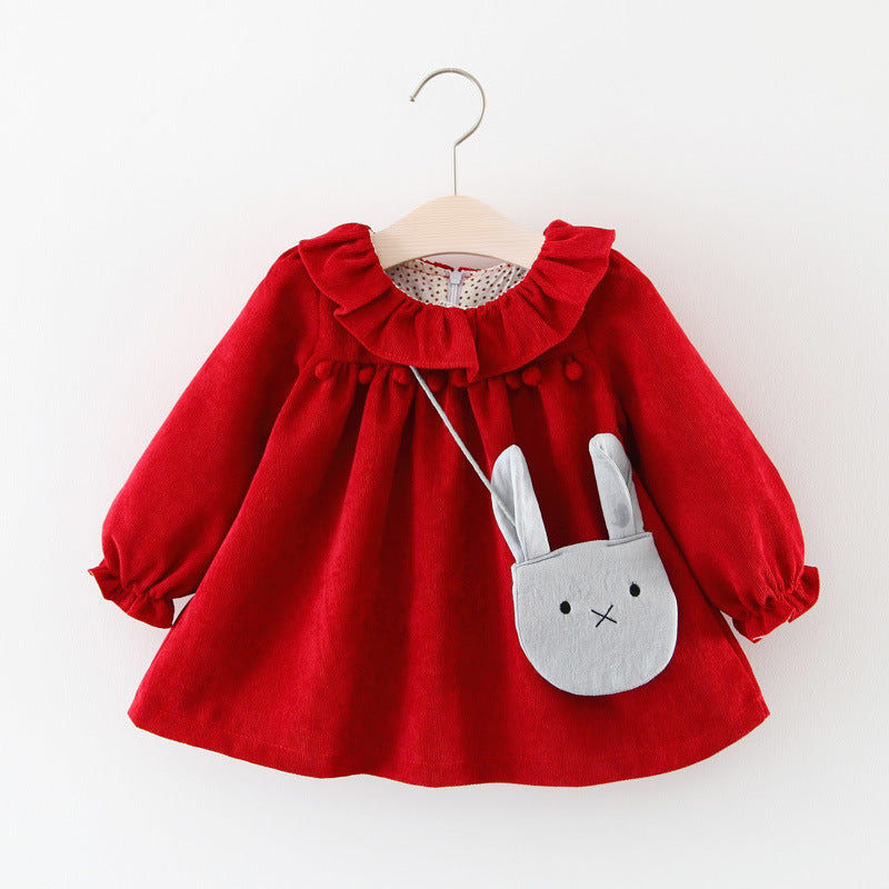 Foreign Trade Children's Wear Spring And Autumn New Version Of Girls' Cotton Long Sleeved Dress, Baby Princess Skirt Taobao Consignment