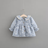 New Autumn And Winter Dress Female Children With Korean Female Baby Princess Dress Baby Cashmere Thickened Dot Skirt