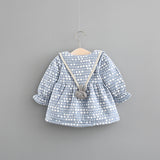 New Autumn And Winter Dress Female Children With Korean Female Baby Princess Dress Baby Cashmere Thickened Dot Skirt