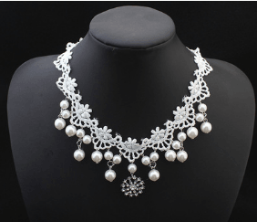 European fashion elegant jewelry bride wedding accessories necklace pearl necklace set of high-end super cost-effective package - Nioor