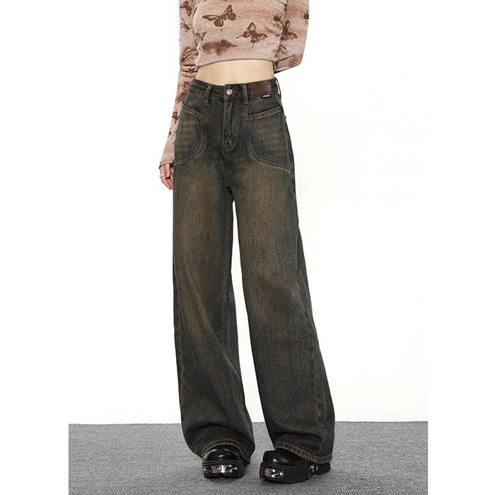 Women's American Vintage Waste Soil Loose Wide Leg Pants - Nioor