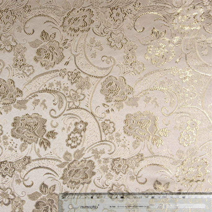 Polyester Gold And Silver Jacquard Fabric