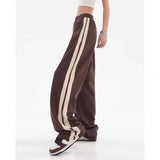 Retro Casual Women's Loose Hip Hop Wide Leg Track Pants - Nioor