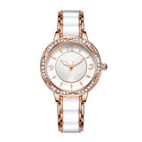 Women's Fashion Simple Ceramic Strap Butterfly Buckle Quartz Watch - Nioor