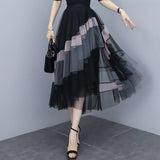 New Women's Summer Adult Lady Like Woman Western Style Youthful-looking Lightly Mature Fashion Tulle Skirt - Nioor