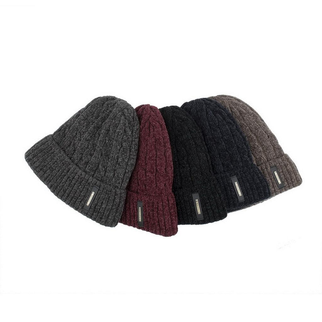 New Fleece Multicolor Chenille Twist Hat - Nioor