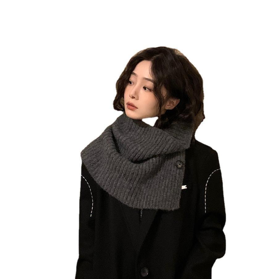 Ins Style Women's Autumn And Winter Solid Color Cold-proof Warm Scarf - Nioor