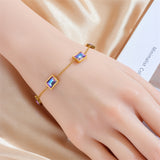 Affordable Luxury Fashion Elegant High-grade Colorful Geometric Glass Bracelet