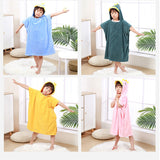 Children's Wearable Coral Fleece Absorbent Hooded Cloak Bath Towel Boys And Girls Nightgown Home Clothes