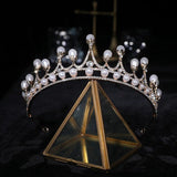 Crown Rhinestone Pearl Baroque Headwear - Nioor