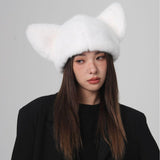 Plush Velvet Padded All-matching Knitted Wool Hat - Nioor