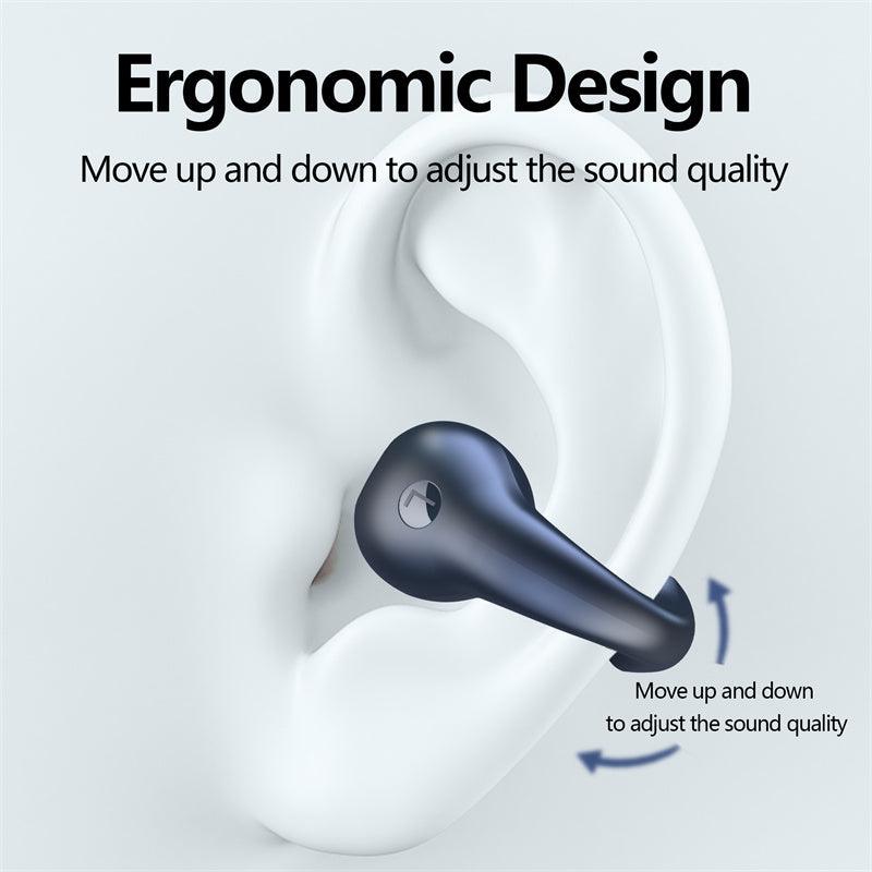 Bone Conduction Headphones TWS Earbuds Ear Clip Bluetooth 5.3 Touch Wireless Earphone In-Ear Bass HIFI Sports Headset - Nioor