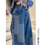 Ladies Fashion Retro Denim Wide Legs - Nioor