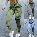 Women's Multicolor Print Camo Slim Fit Butt Lift Yoga Leggings - Nioor