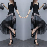 New Women's Summer Adult Lady Like Woman Western Style Youthful-looking Lightly Mature Fashion Tulle Skirt - Nioor