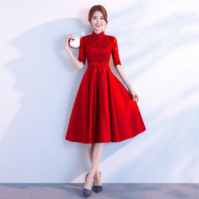 The End Elegant Long Sleeve Thin Company Annual Meeting Black Dress Dress Long Section - Nioor