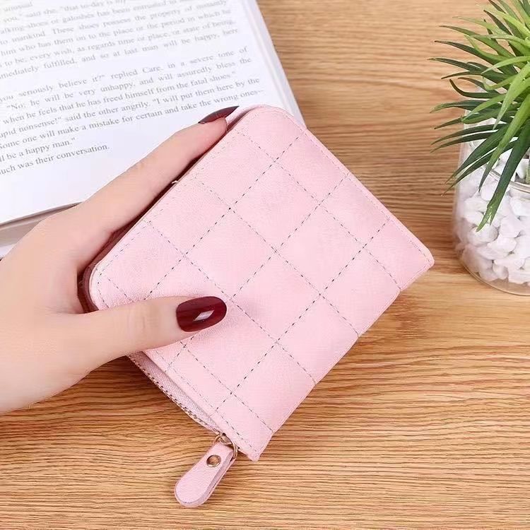 Women's Simple Mini Plaid Wallet Multiple Card Slots