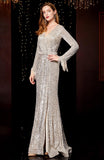 Temperament Banquet Ladies Sequined Annual Meeting Host Long Evening Dress - Nioor