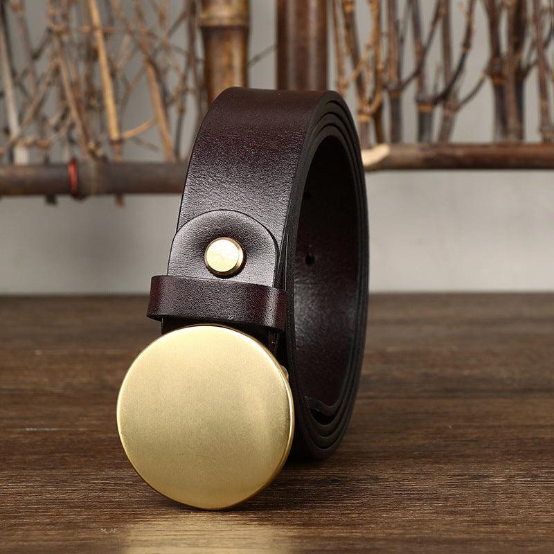 Fashion Smooth Round Buckle Belt For Men - Nioor