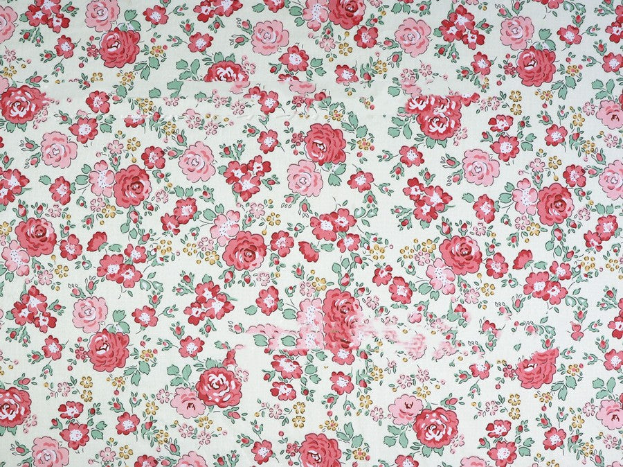 Plant Flower Small Clear Floral Twill Cotton Fabric