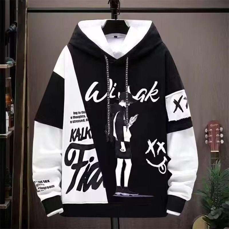 Men's Fashion Casual Printing Hooded Sweater - Nioor