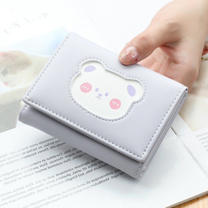 Women's Press Button Bear Cartoon Coin Purse