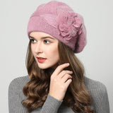 Autumn Winter All-match Rabbit Fur Knitted Woolen Cap Women - Nioor